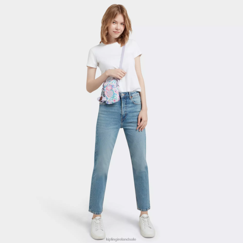 Crossbody Bags Aqua Flowers Tally Printed Crossbody Phone Bag Women Kipling J6TNX57