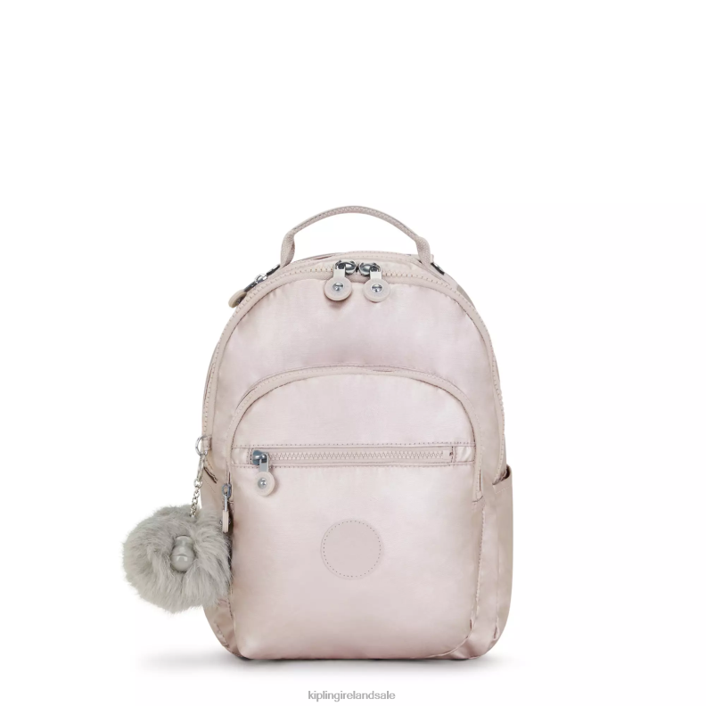 Fashion Backpacks Metallic Rose Seoul Small Metallic Tablet Backpack Women Kipling J6TNX356