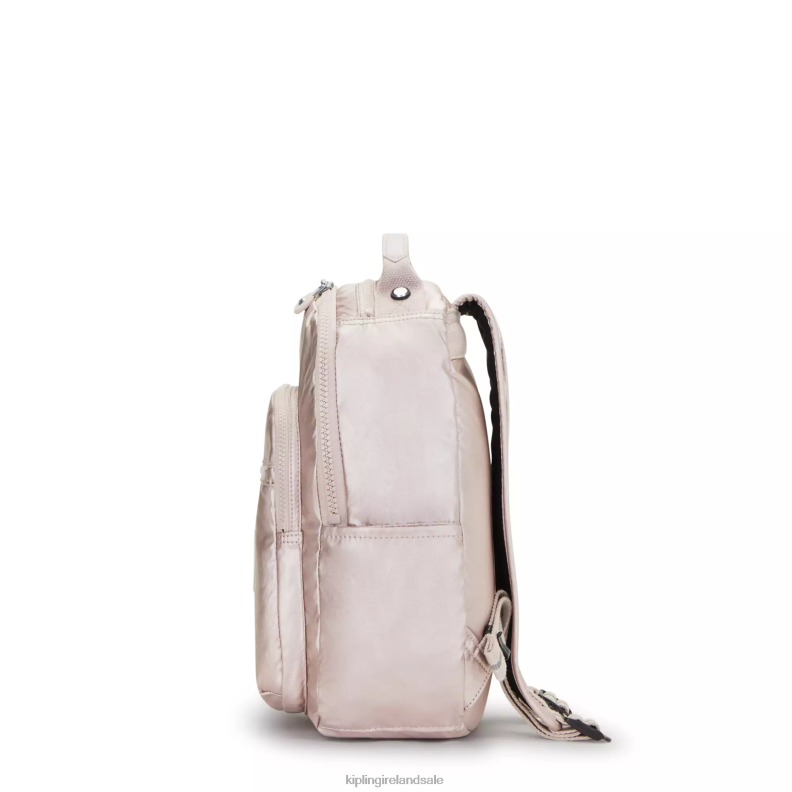 Fashion Backpacks Metallic Rose Seoul Small Metallic Tablet Backpack Women Kipling J6TNX356