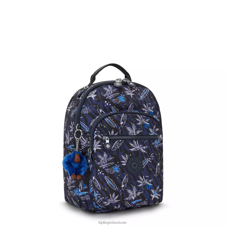 Fashion Backpacks Surf Sea Print Seoul Small Printed Tablet Backpack Women Kipling J6TNX348