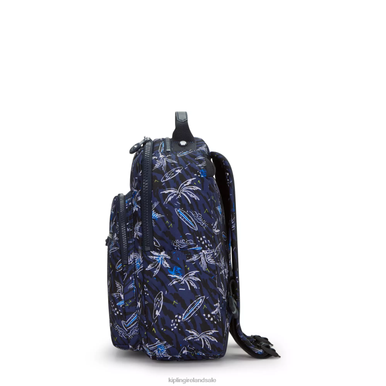 Fashion Backpacks Surf Sea Print Seoul Small Printed Tablet Backpack Women Kipling J6TNX348