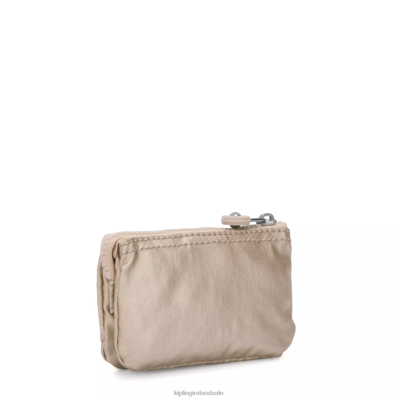 Keychains Starry Gold Metallic Creativity Mini Pouch Metallic Keychain Women Kipling J6TNX610