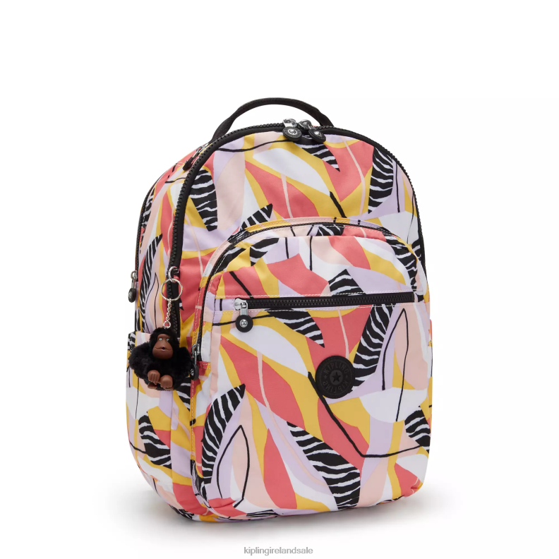 Laptop Backpacks Abstract Leave Seoul Extra Large Printed 17\ Laptop Backpack Women Kipling J6TNX454