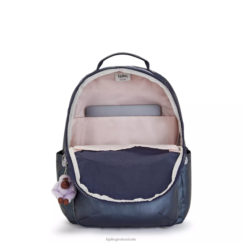 Laptop Backpacks Admiral Blue Seoul Large Metallic 15\ Laptop Backpack Women Kipling J6TNX460