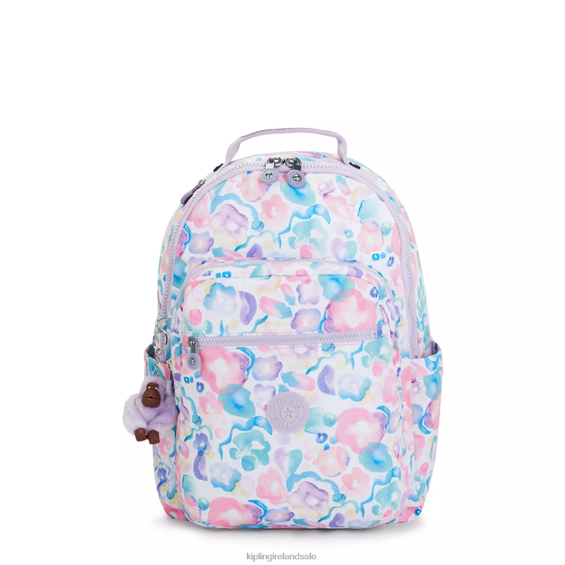 Laptop Backpacks Aqua Flowers Seoul Large Printed 15 Laptop Backpack Women Kipling J6TNX469