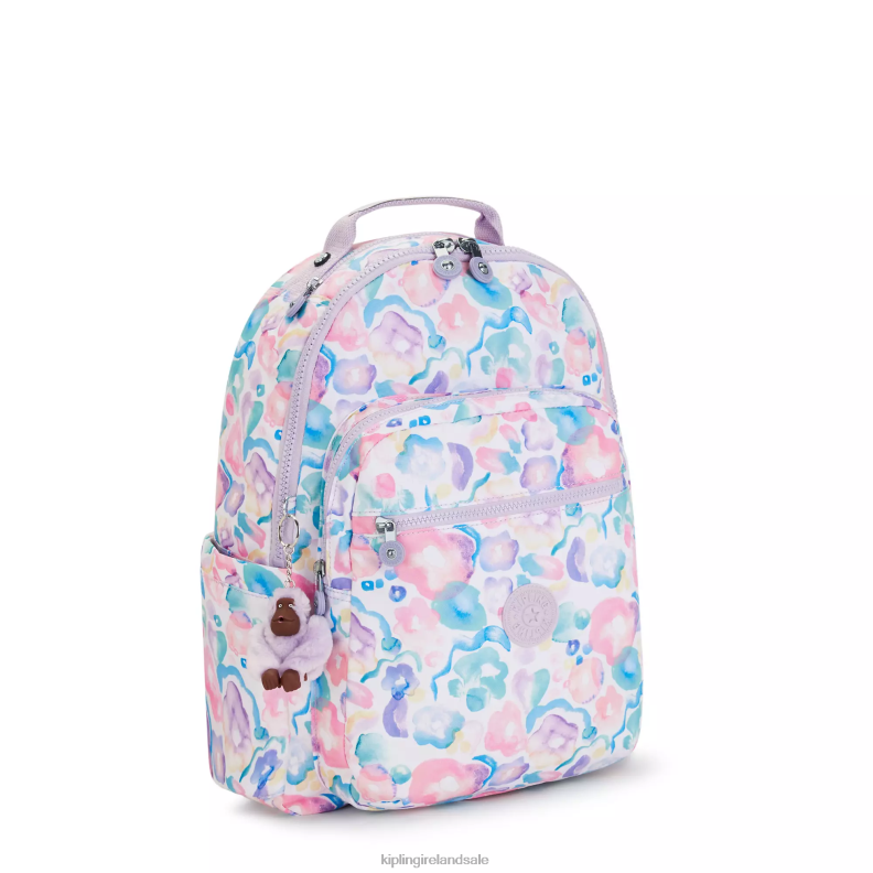 Laptop Backpacks Aqua Flowers Seoul Large Printed 15\ Laptop Backpack Women Kipling J6TNX469
