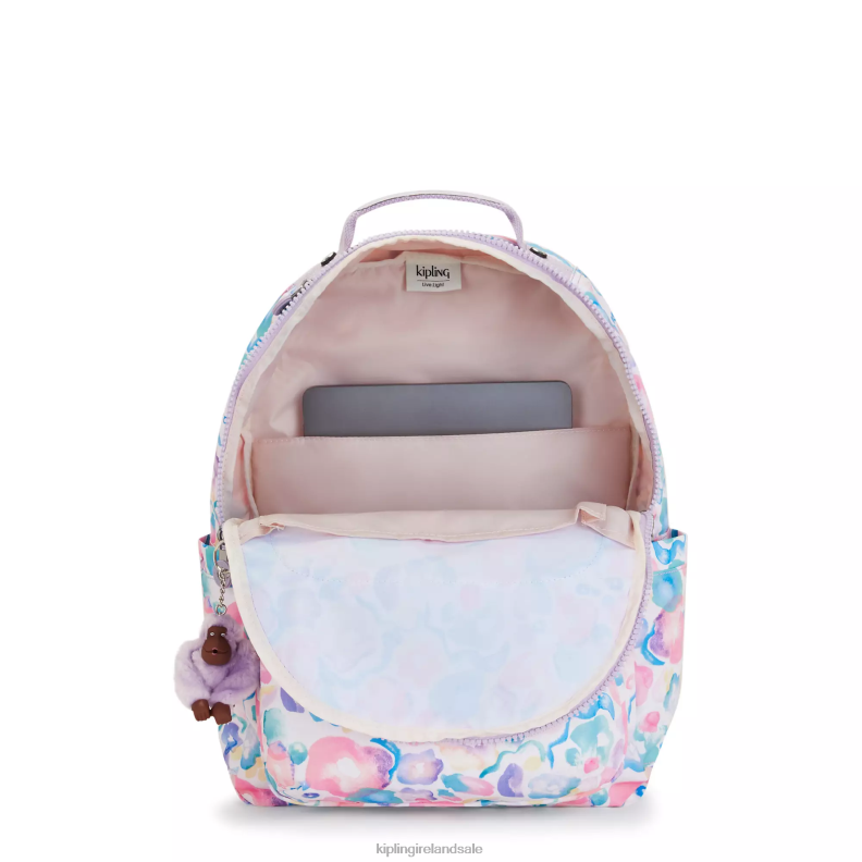 Laptop Backpacks Aqua Flowers Seoul Large Printed 15\ Laptop Backpack Women Kipling J6TNX469