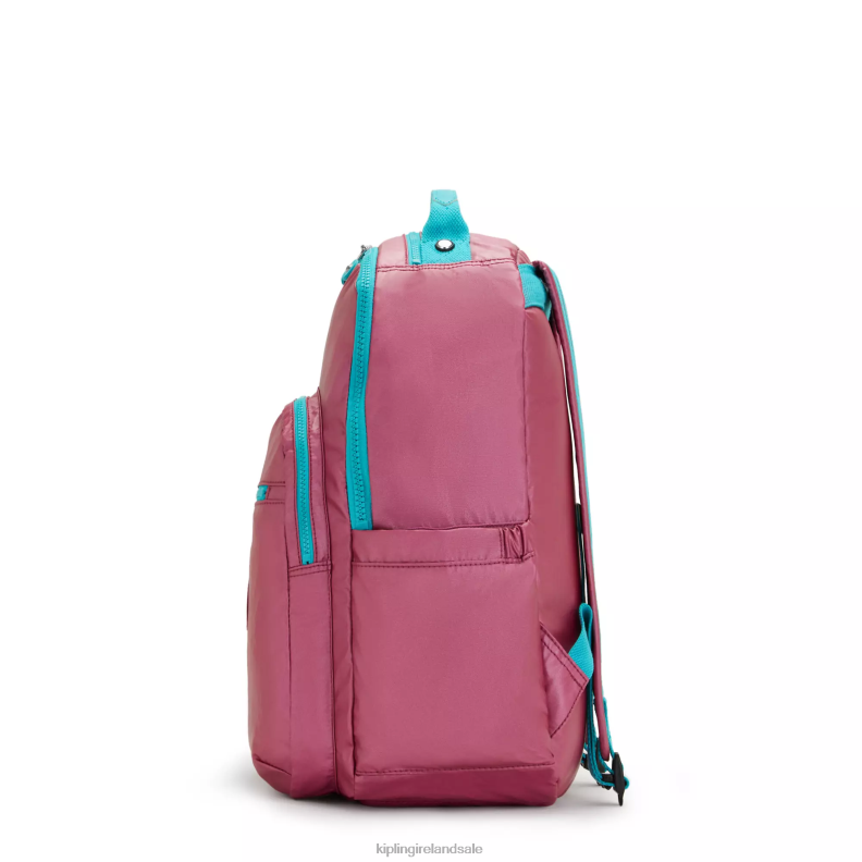 Laptop Backpacks Fresh Pink Metallic Seoul Large Metallic 15\ Laptop Backpack Women Kipling J6TNX459