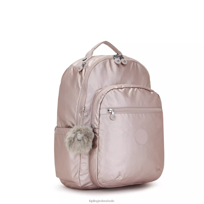 Laptop Backpacks Metallic Rose Seoul Large Metallic 15\ Laptop Backpack Women Kipling J6TNX461
