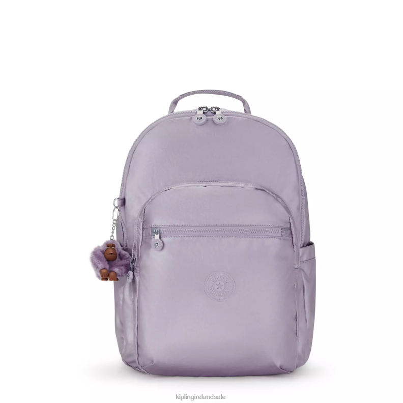 Laptop Backpacks Orchid Metallic Seoul Large Metallic 15 Laptop Backpack Women Kipling J6TNX502