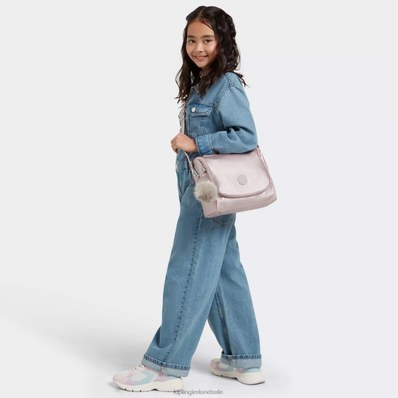 Lunch Bags Metallic Rose New Kichirou Metallic Lunch Bag Women Kipling J6TNX655