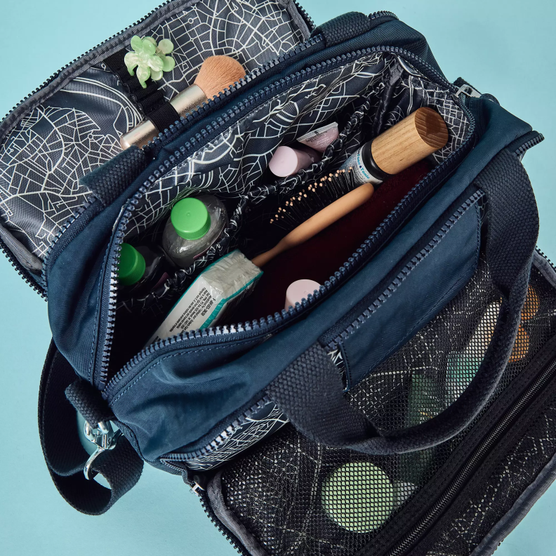 Pouches Blue Bleu Palm Beach Toiletry Bag Women Kipling J6TNX545