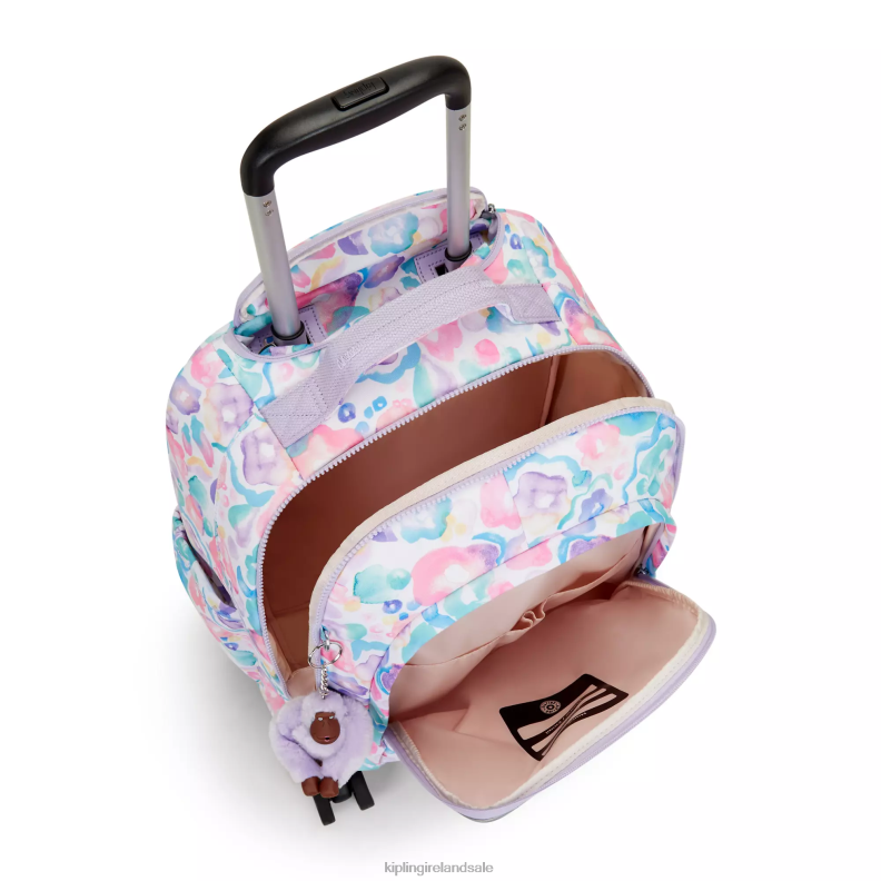 Rolling Backpacks Aqua Flowers New Zea 15\ Printed Laptop Rolling Backpack Women Kipling J6TNX491