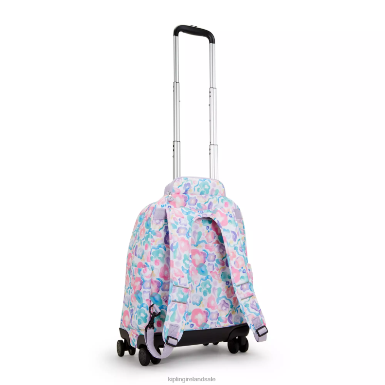 Rolling Backpacks Aqua Flowers New Zea 15\ Printed Laptop Rolling Backpack Women Kipling J6TNX491