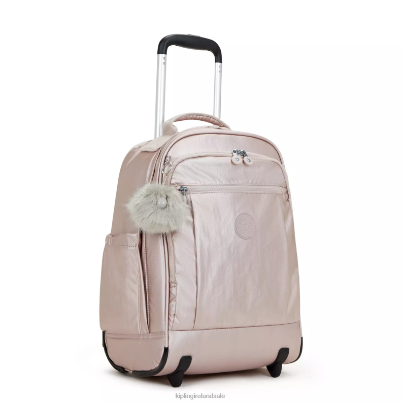Rolling Backpacks Metallic Rose Gaze Large Metallic Rolling Backpack Women Kipling J6TNX492