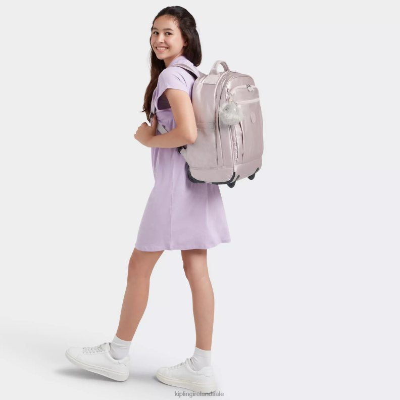 Rolling Backpacks Metallic Rose Gaze Large Metallic Rolling Backpack Women Kipling J6TNX492