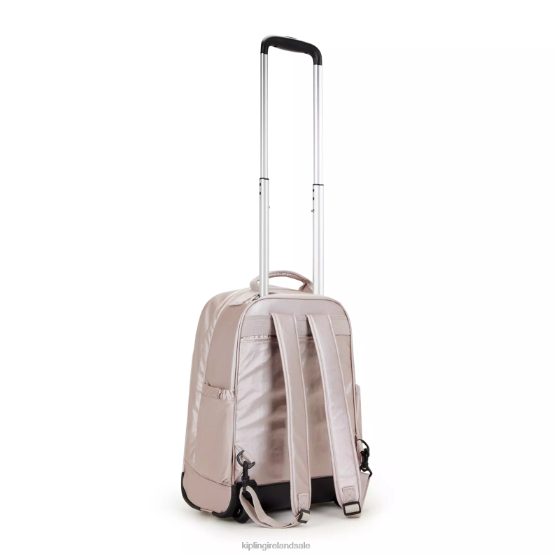 Rolling Backpacks Metallic Rose Gaze Large Metallic Rolling Backpack Women Kipling J6TNX492