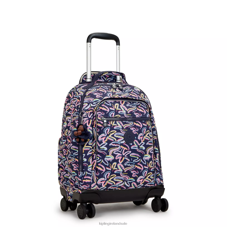 Rolling Backpacks Palm Fiesta Print New Zea 15\ Printed Laptop Rolling Backpack Women Kipling J6TNX490
