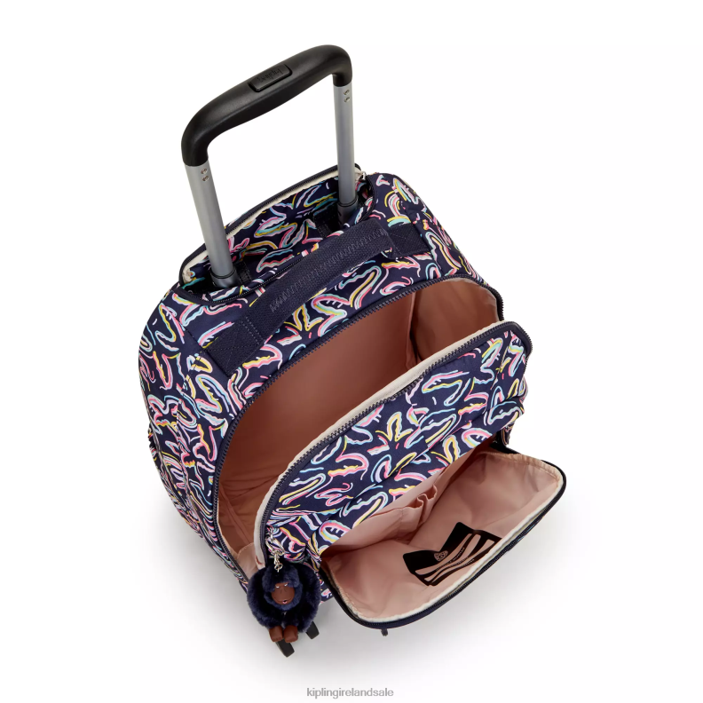 Rolling Backpacks Palm Fiesta Print New Zea 15\ Printed Laptop Rolling Backpack Women Kipling J6TNX490