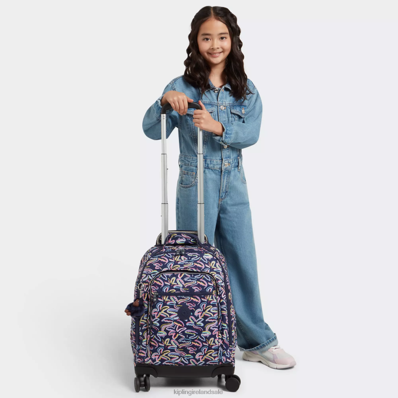 Rolling Backpacks Palm Fiesta Print New Zea 15\ Printed Laptop Rolling Backpack Women Kipling J6TNX490