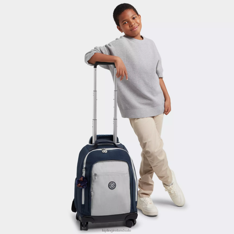Rolling Backpacks True Blue Grey New Zea 15\ Laptop Rolling Backpack Women Kipling J6TNX479