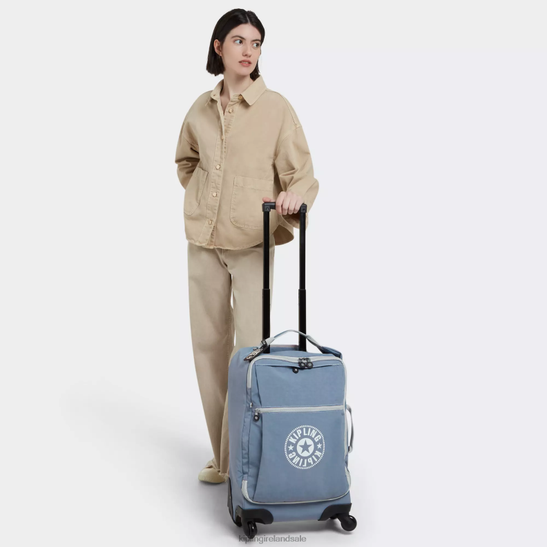 Rolling Luggage Brush Blue C Darcey Small Carry-On Rolling Luggage Women Kipling J6TNX510