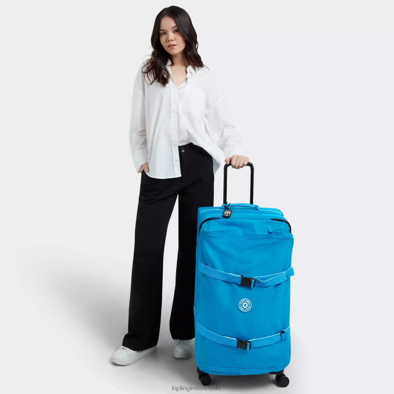Rolling Luggage Eager Blue Spontaneous Large Rolling Luggage Women Kipling J6TNX519