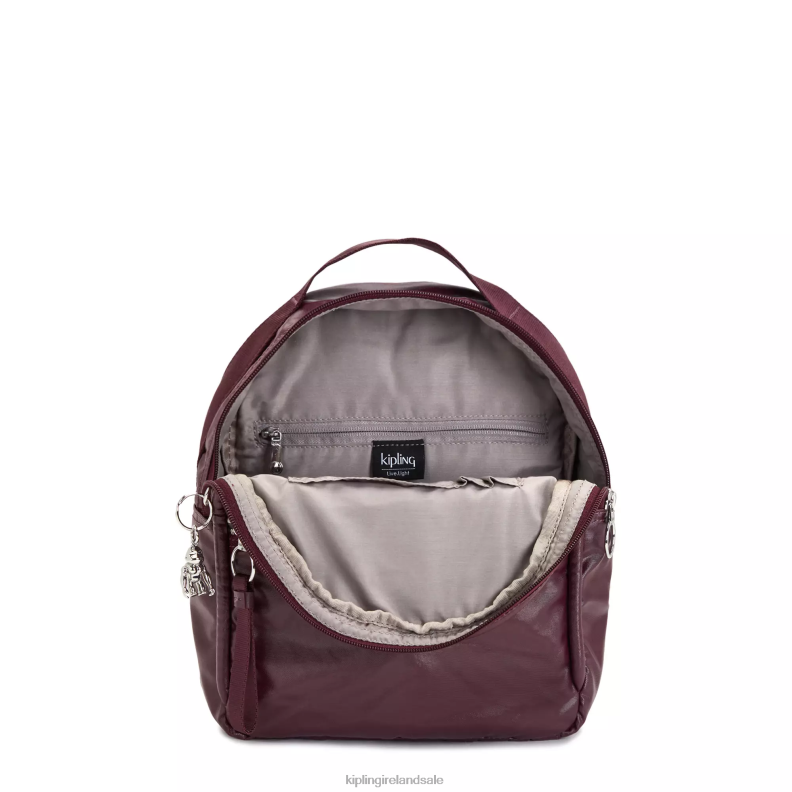 Small Backpacks Burgundy Lacquer Metallic Kae Metallic Backpack Women Kipling J6TNX386