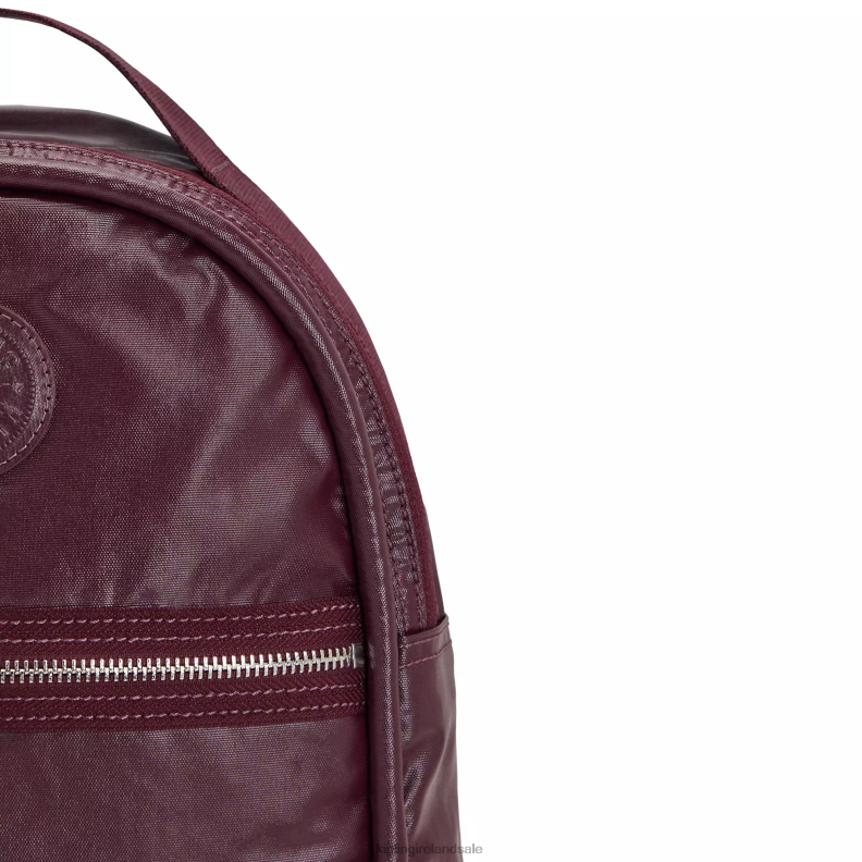 Small Backpacks Burgundy Lacquer Metallic Kae Metallic Backpack Women Kipling J6TNX386