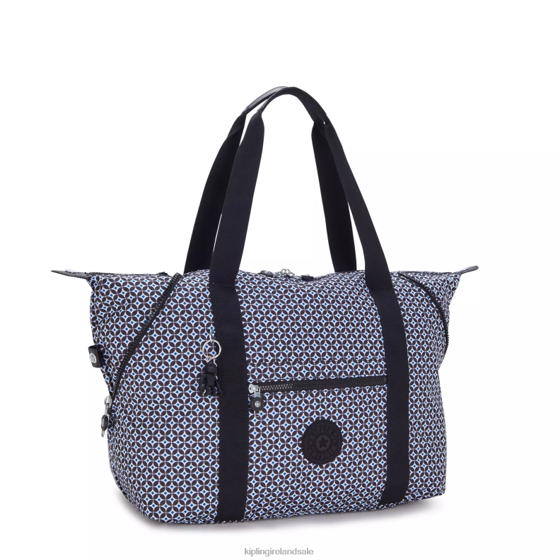 Tote Bags Blackish Tile Art Medium Printed Tote Bag Women Kipling J6TNX260