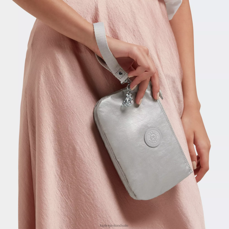 Wallets  Wristlets Bright Metallic Creativity Extra Large Metallic Wristlet Women Kipling J6TNX662