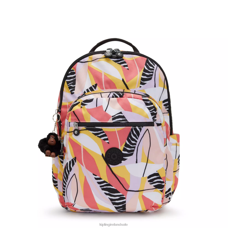 Laptop Backpacks Abstract Leave Seoul Extra Large Printed 17" Laptop Backpack Women Kipling J6TNX454
