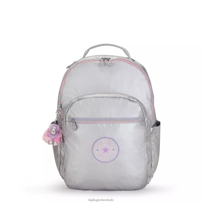 Laptop Backpacks Candy metal Fun Seoul Large Metallic 15" Laptop Backpack Women Kipling J6TNX448