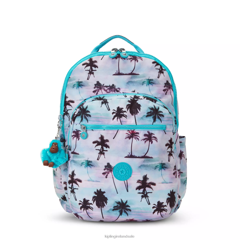 Laptop Backpacks Shadow Palm Print Seoul Extra Large Printed 17" Laptop Backpack Women Kipling J6TNX453
