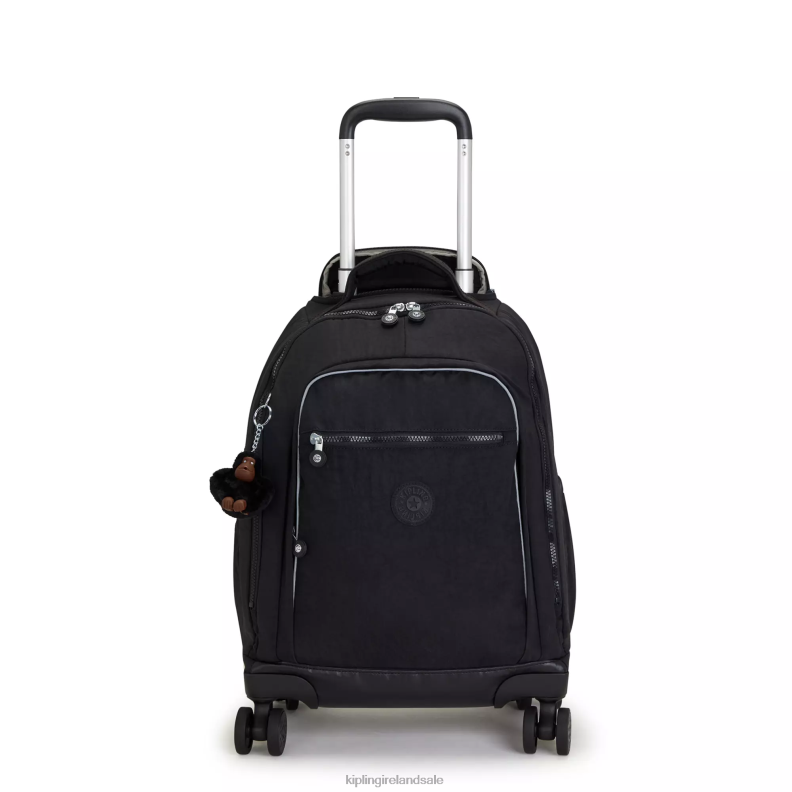 Rolling Backpacks Black Tonal New Zea 15" Laptop Rolling Backpack Women Kipling J6TNX481