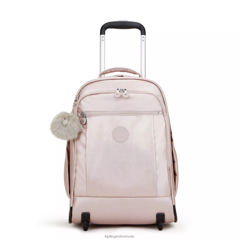Rolling Backpacks Metallic Rose Gaze Large Metallic Rolling Backpack Women Kipling J6TNX492