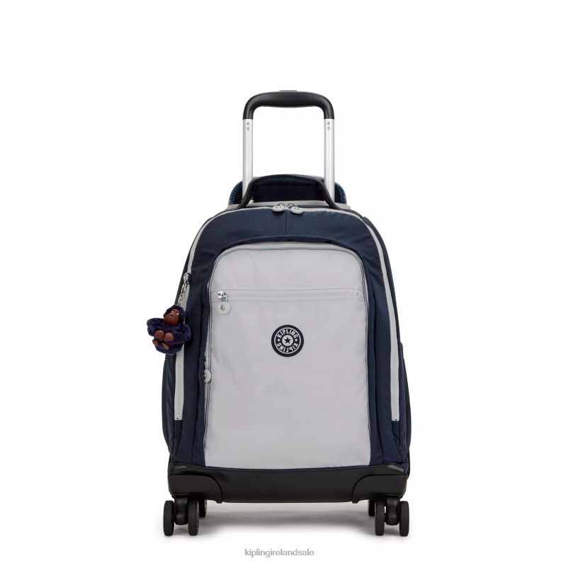 Rolling Backpacks True Blue Grey New Zea 15" Laptop Rolling Backpack Women Kipling J6TNX479